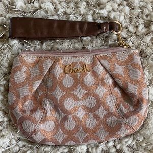 Coach Pink Gold Wristlet